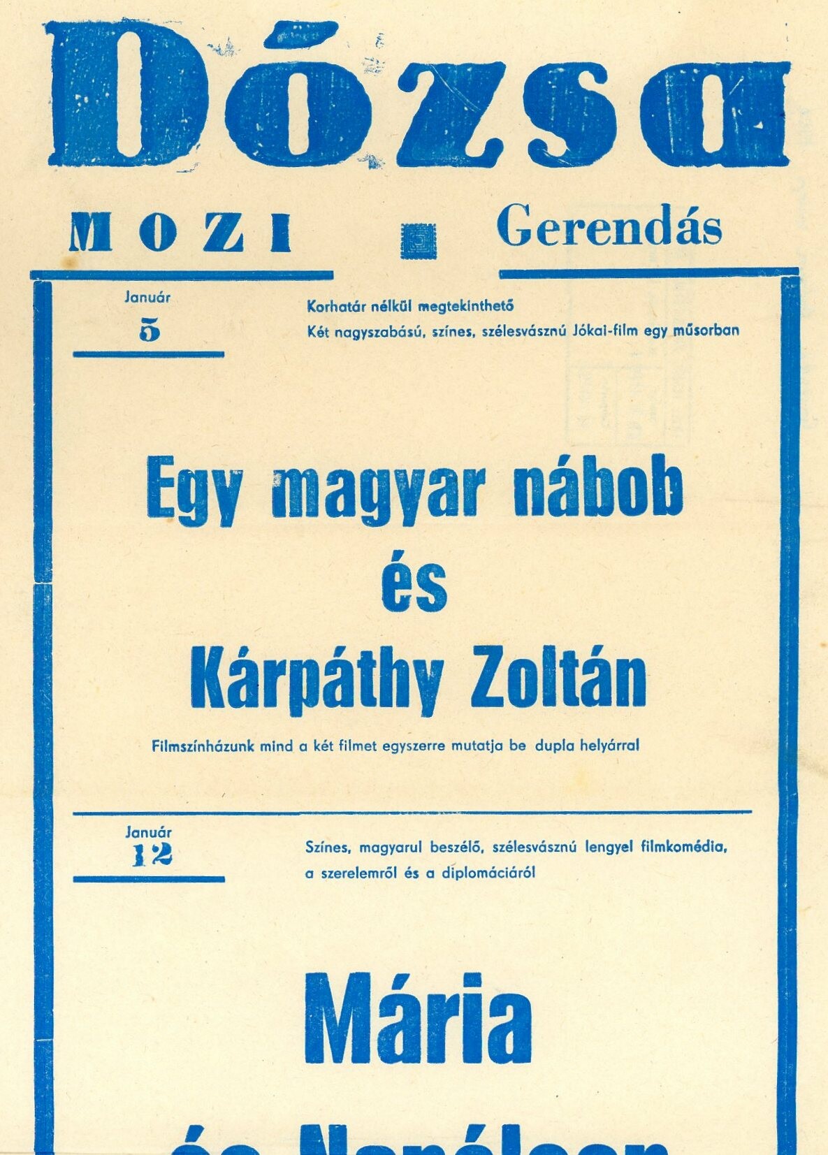 mozi plakát (Erkel Ferenc Múzeum CC BY-NC-SA)