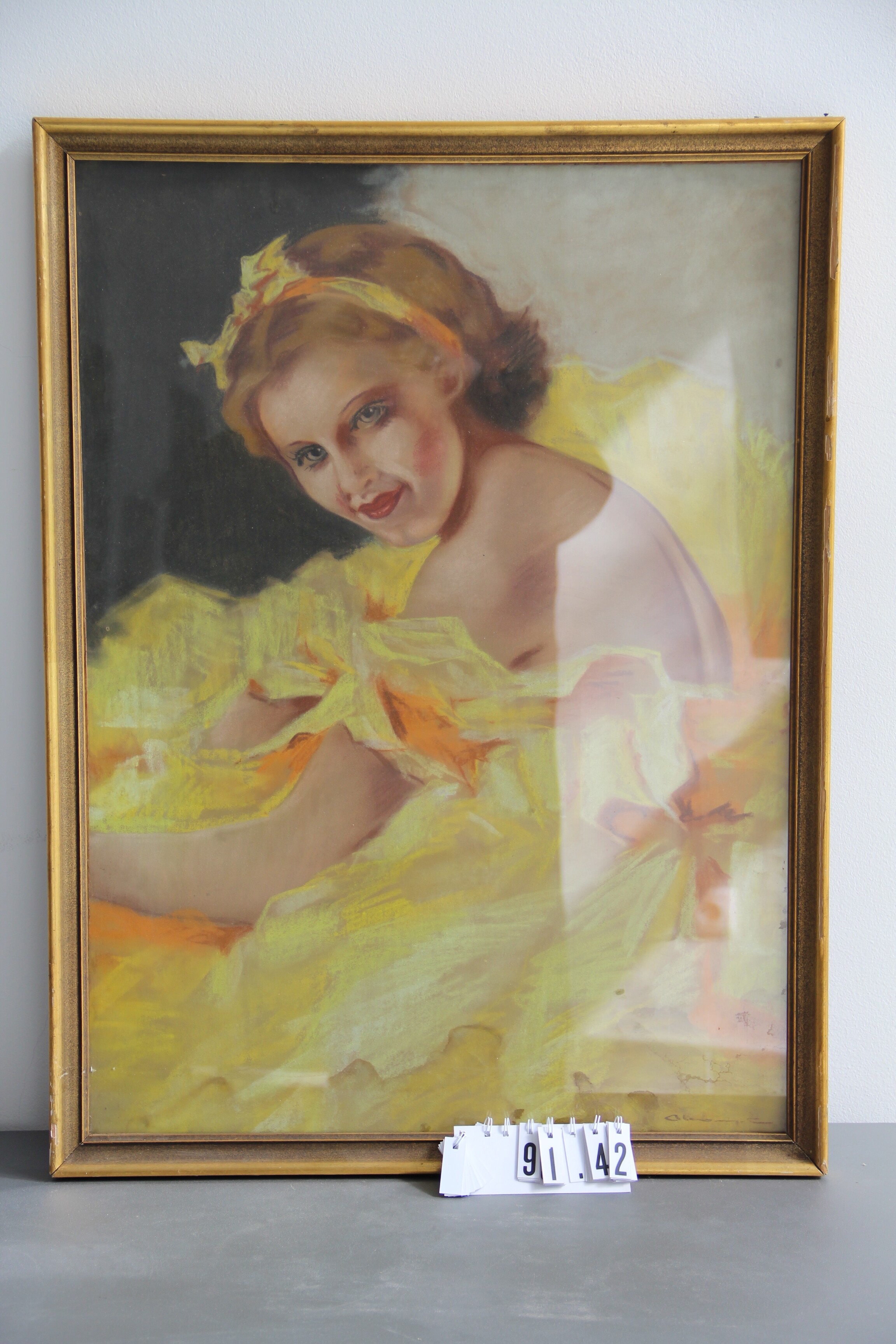 Abonyi: Fiatal nő sárga ruhában (Erkel Ferenc Múzeum és Könyvtár, Gyula CC BY-NC-SA)