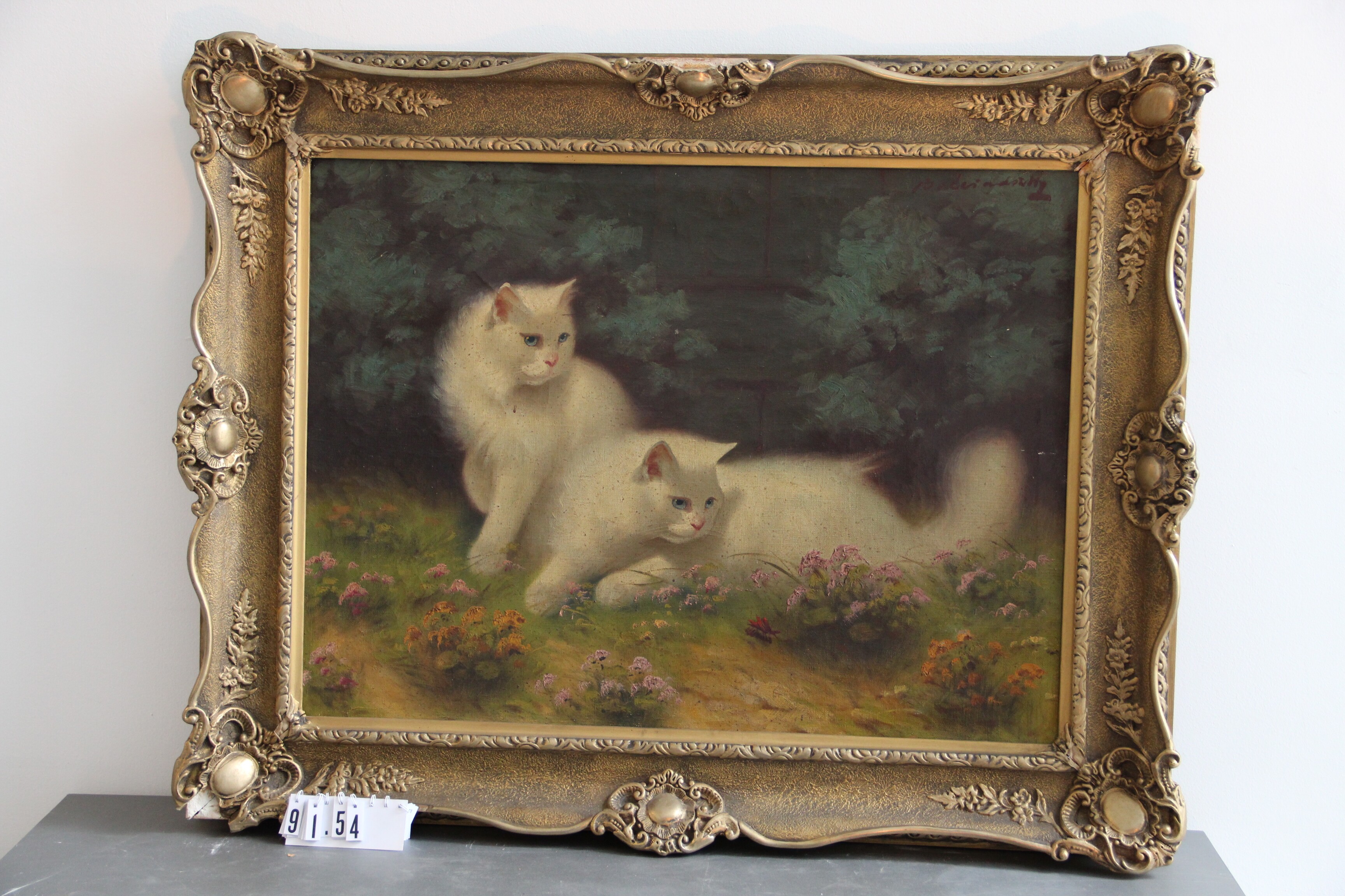 Boleradszky Benő (1885 - 1957 ): Két fehér macska (Erkel Ferenc Múzeum és Könyvtár, Gyula CC BY-NC-SA)