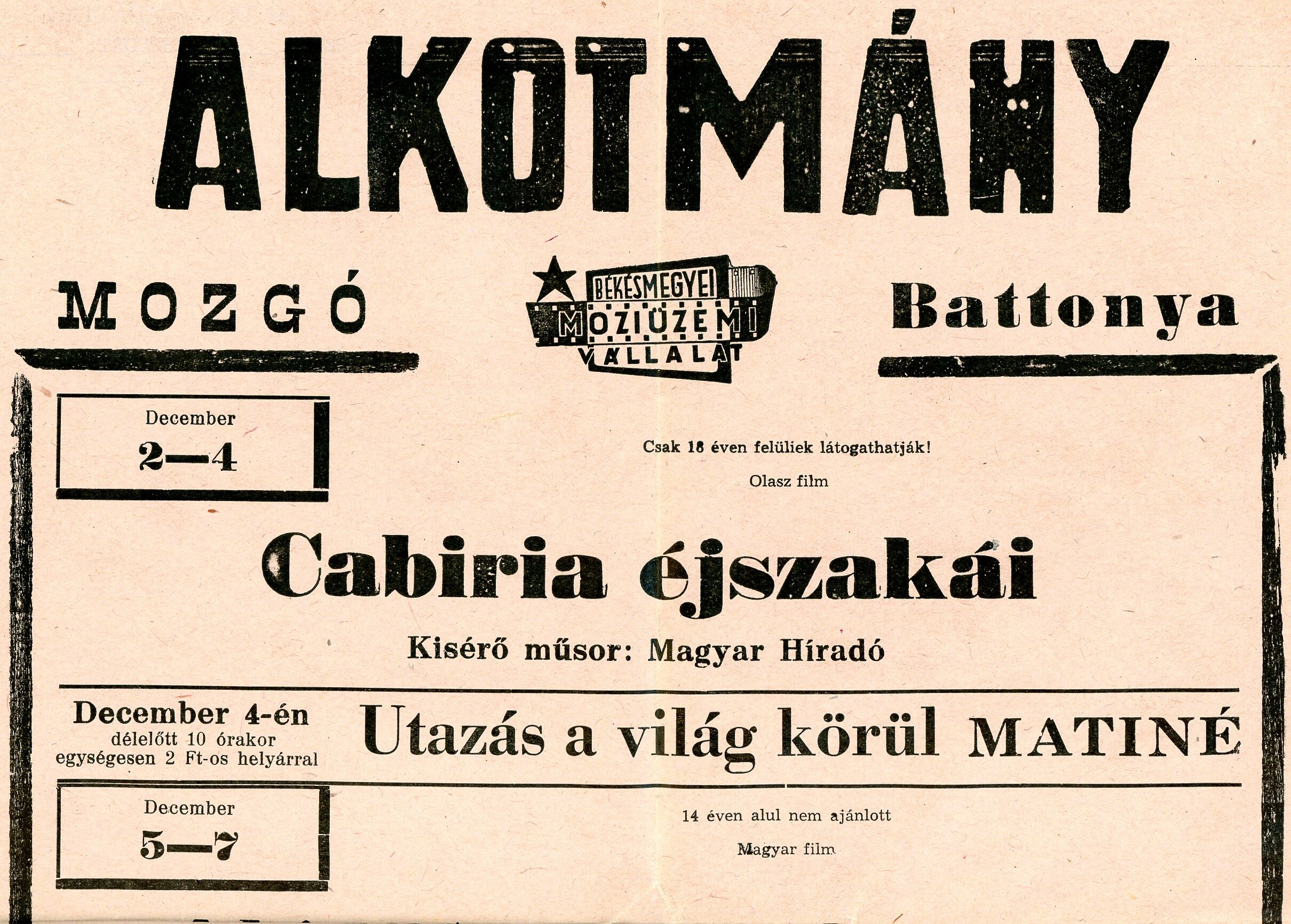 Mozi plakát (Erkel Ferenc Múzeum CC BY-NC-SA)