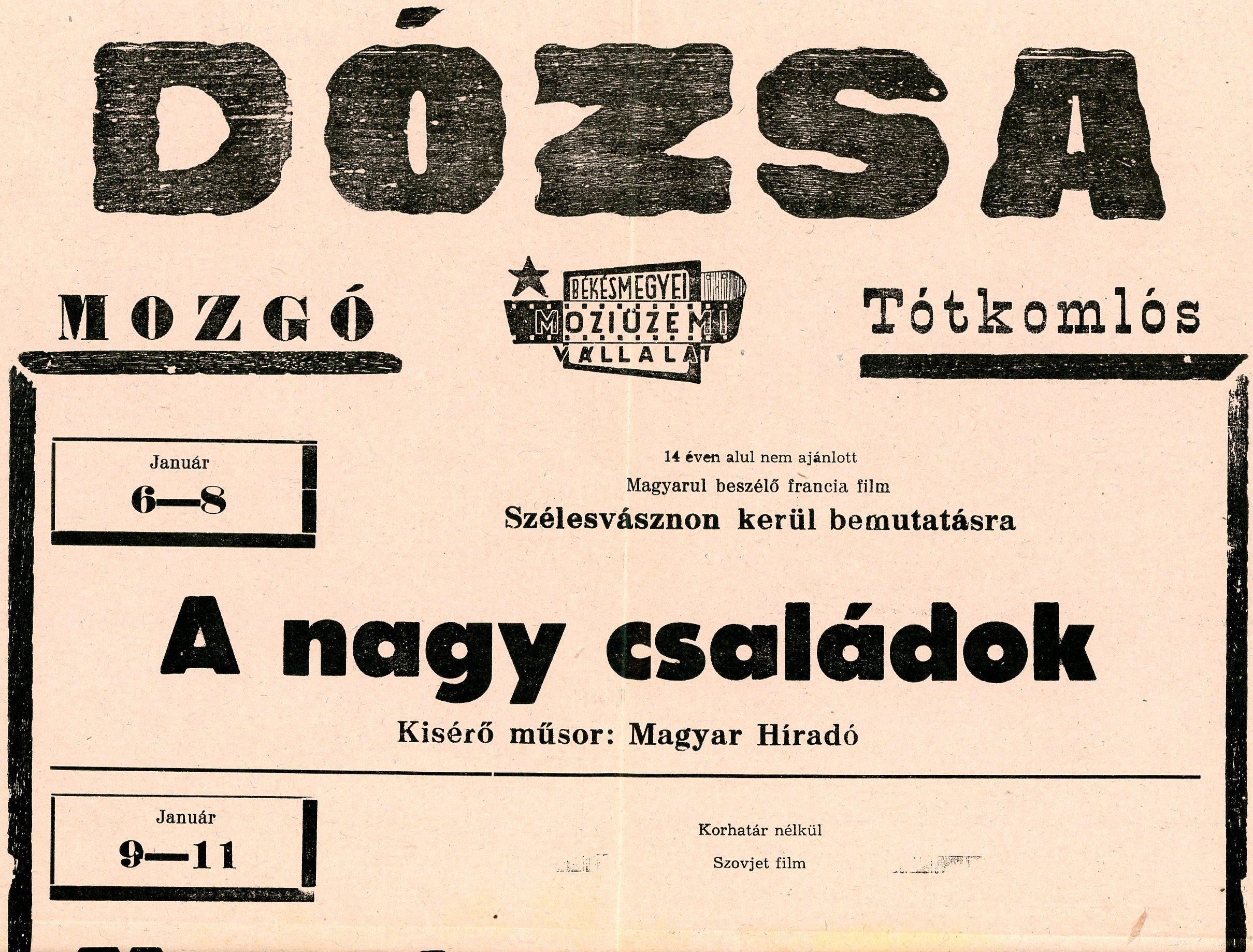 Műsor (Erkel Ferenc Múzeum CC BY-NC-SA)