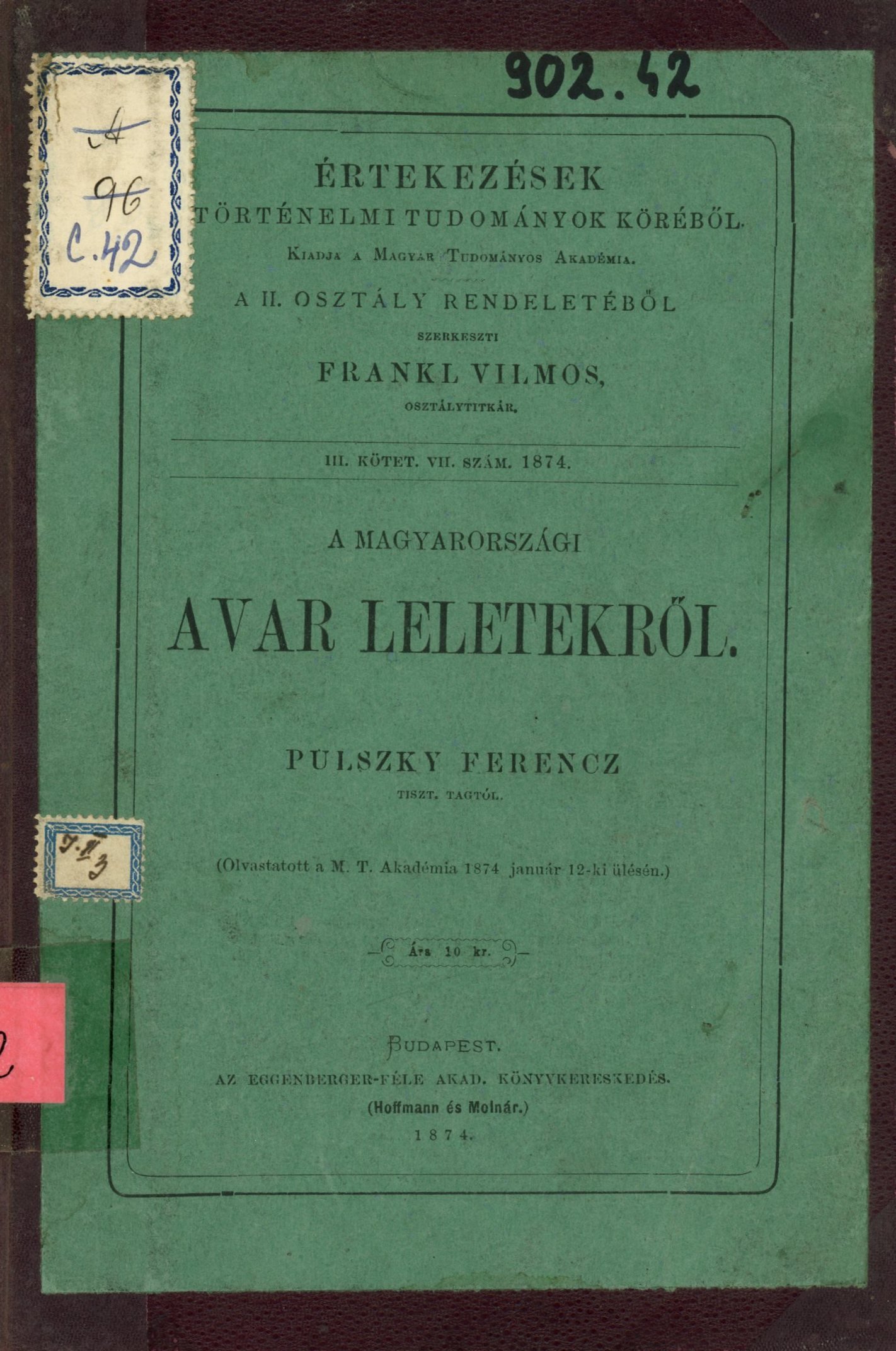 A Magyarországi Avar Leletekről (Erkel Ferenc Múzeum és Könyvtár, Gyula CC BY-NC-SA)