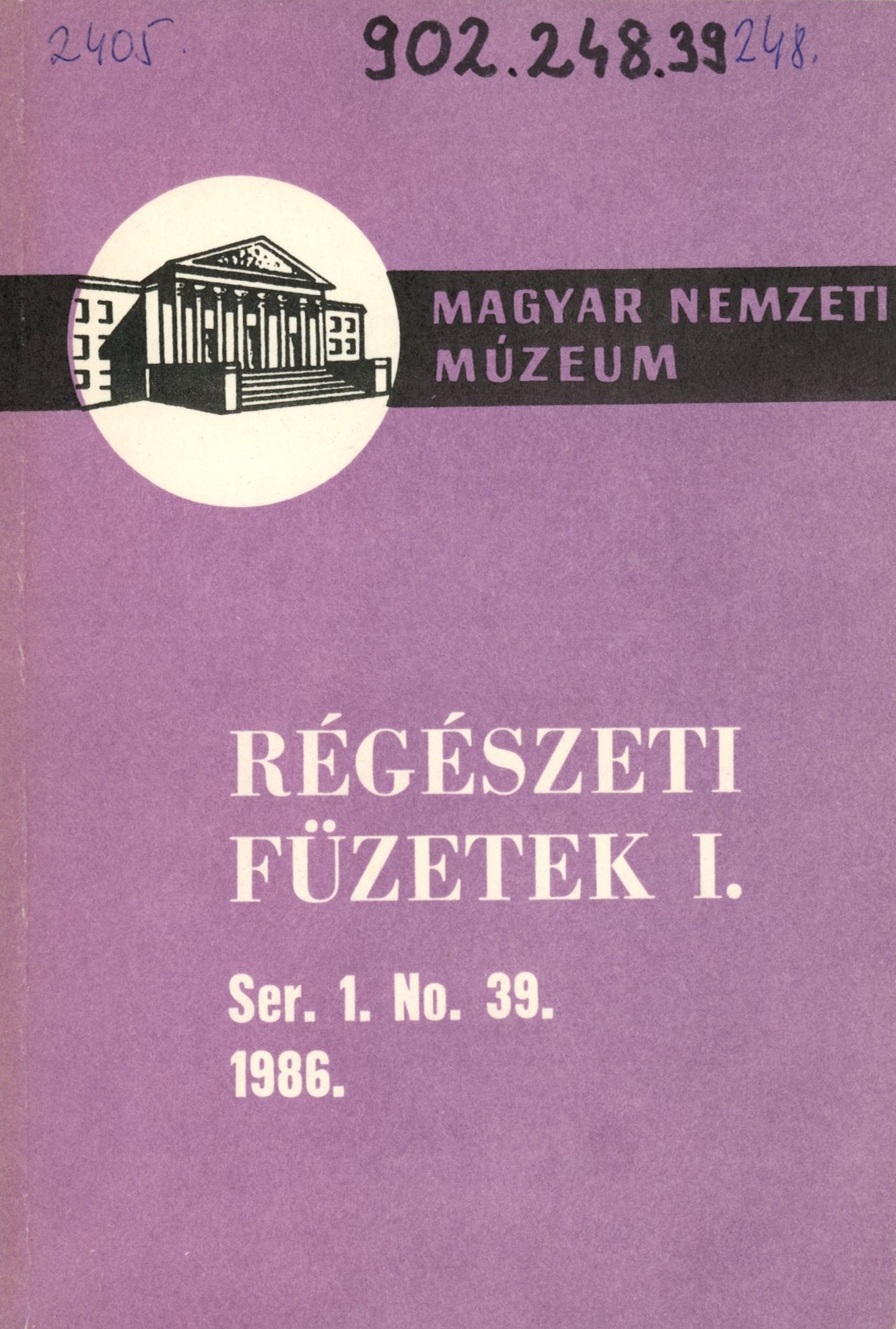 Régészeti Füzetek I. (Erkel Ferenc Múzeum és Könyvtár, Gyula CC BY-NC-SA)