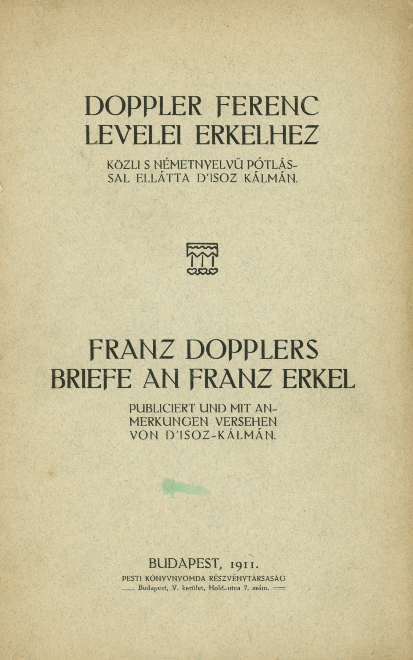 Doppler Ferenc levelei Erkelhez (Erkel Ferenc Múzeum és Könyvtár, Gyula CC BY-NC-SA)