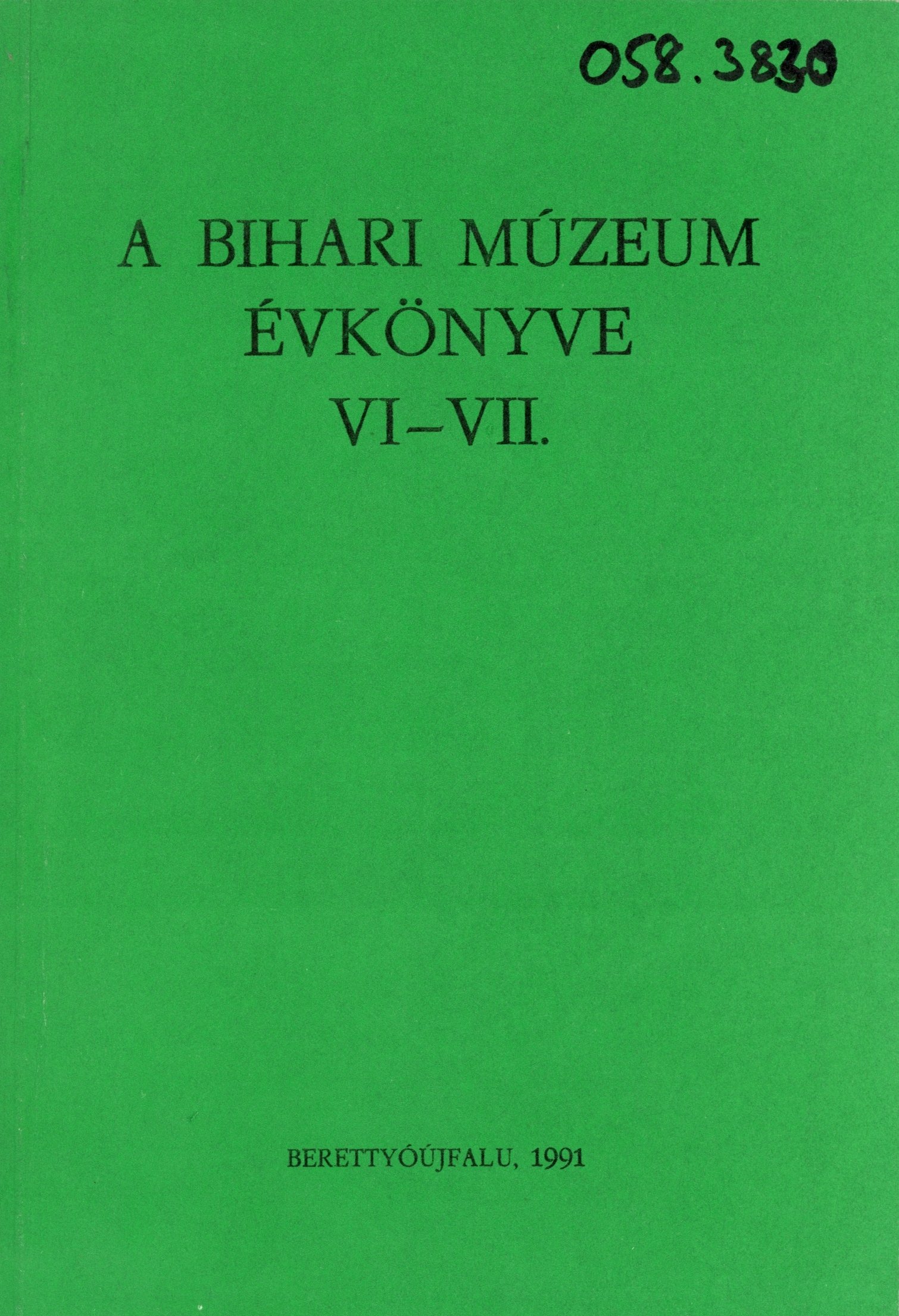 A Bihari Múzeum Évkönyve VI-VII. (Erkel Ferenc Múzeum és Könyvtár, Gyula CC BY-NC-SA)