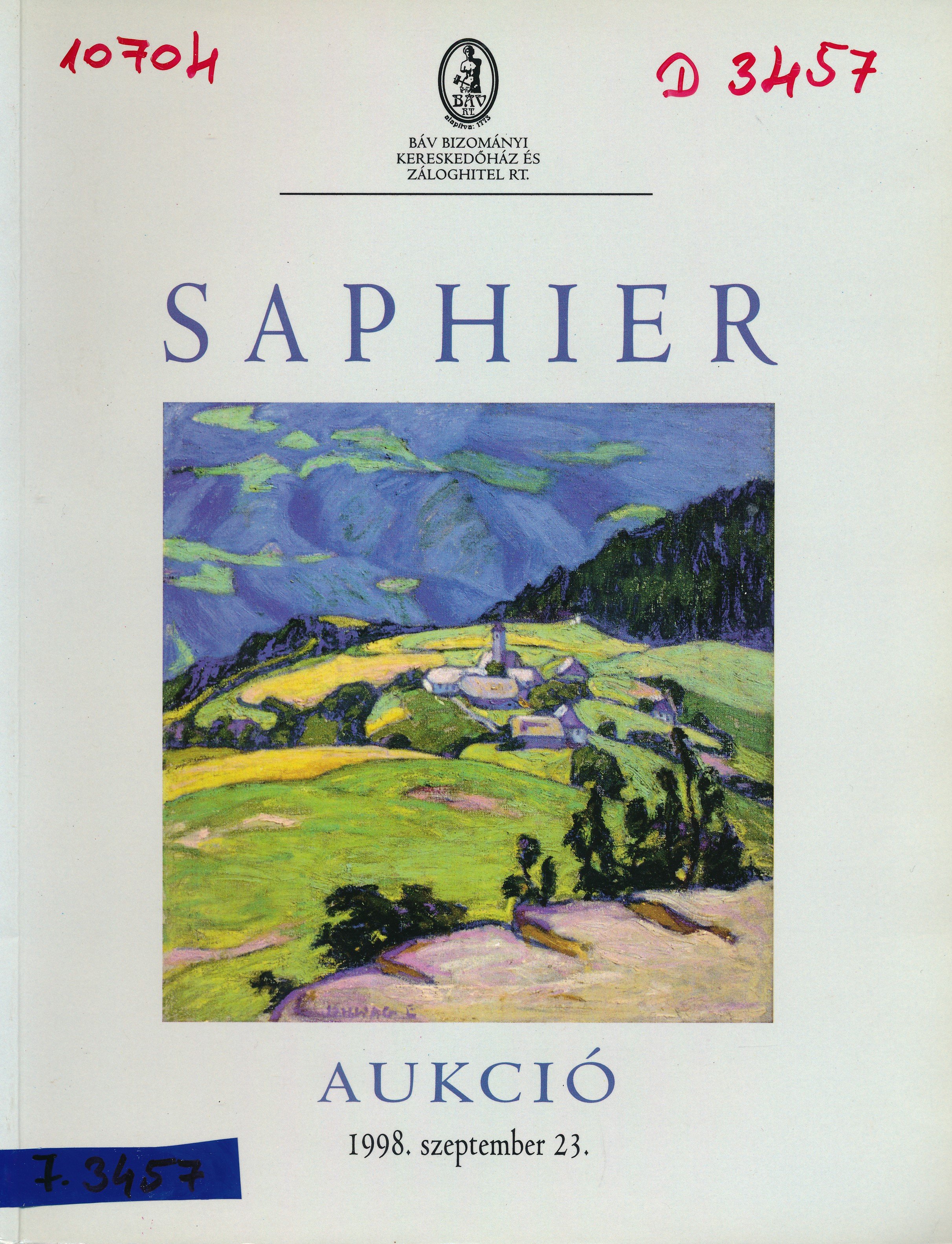 Saphier aukció (Erkel Ferenc Múzeum és Könyvtár, Gyula CC BY-NC-SA)