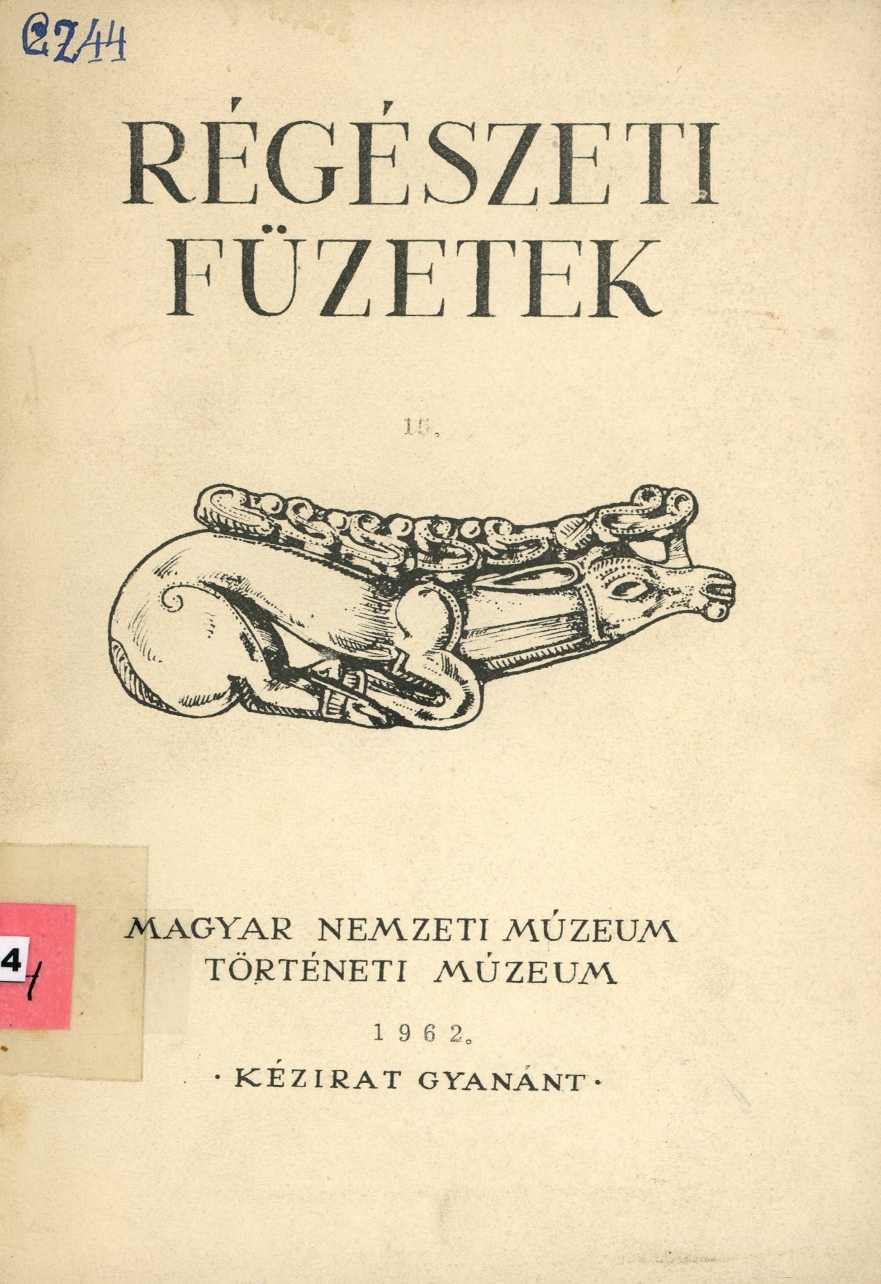 Régészeti füzetek (Erkel Ferenc Múzeum és Könyvtár, Gyula CC BY-NC-SA)