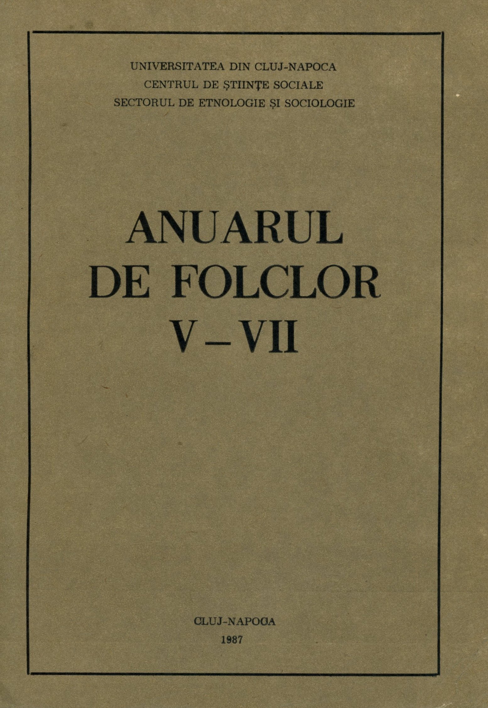 Anuarul de Folclor V-VII (Erkel Ferenc Múzeum és Könyvtár, Gyula CC BY-NC-SA)