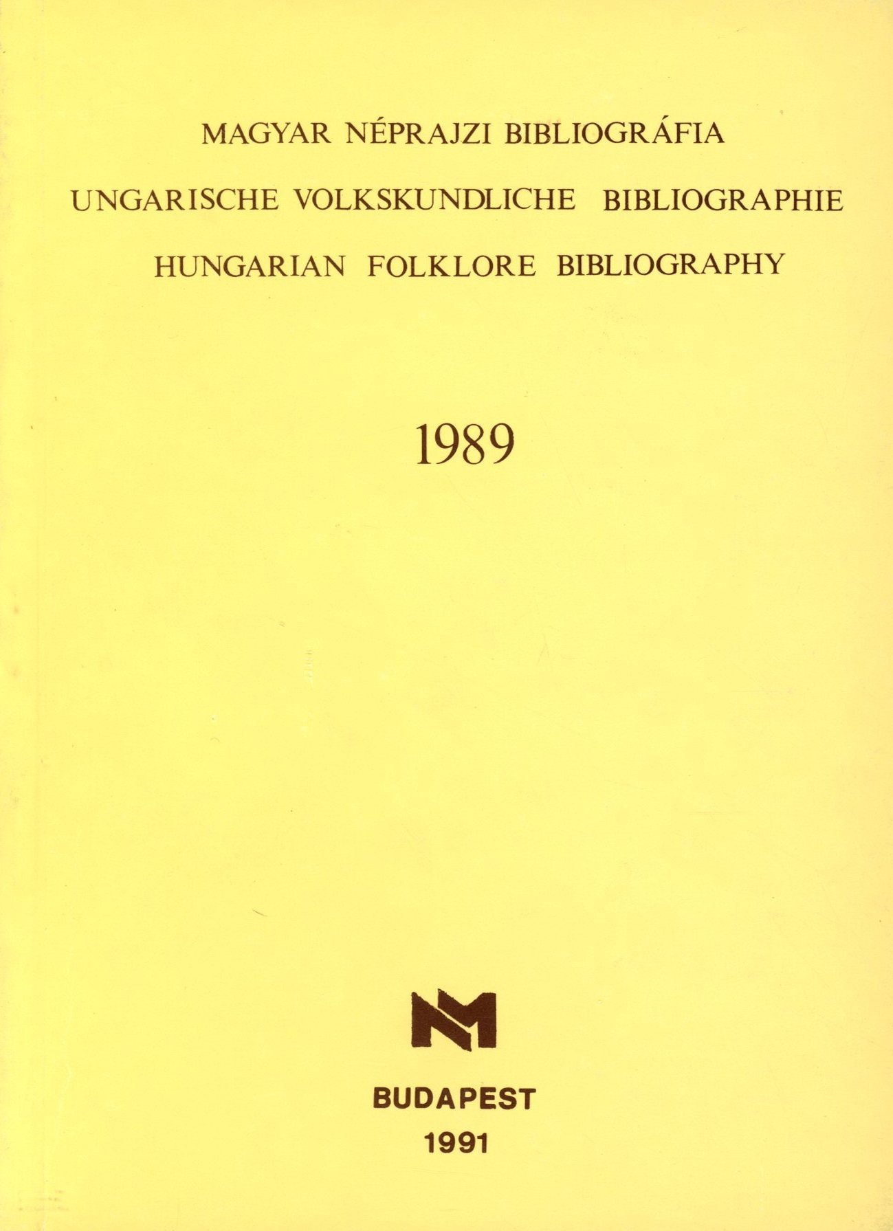 Magyar Néprajzi Bibliográfia 1989 (Erkel Ferenc Múzeum és Könyvtár, Gyula CC BY-NC-SA)