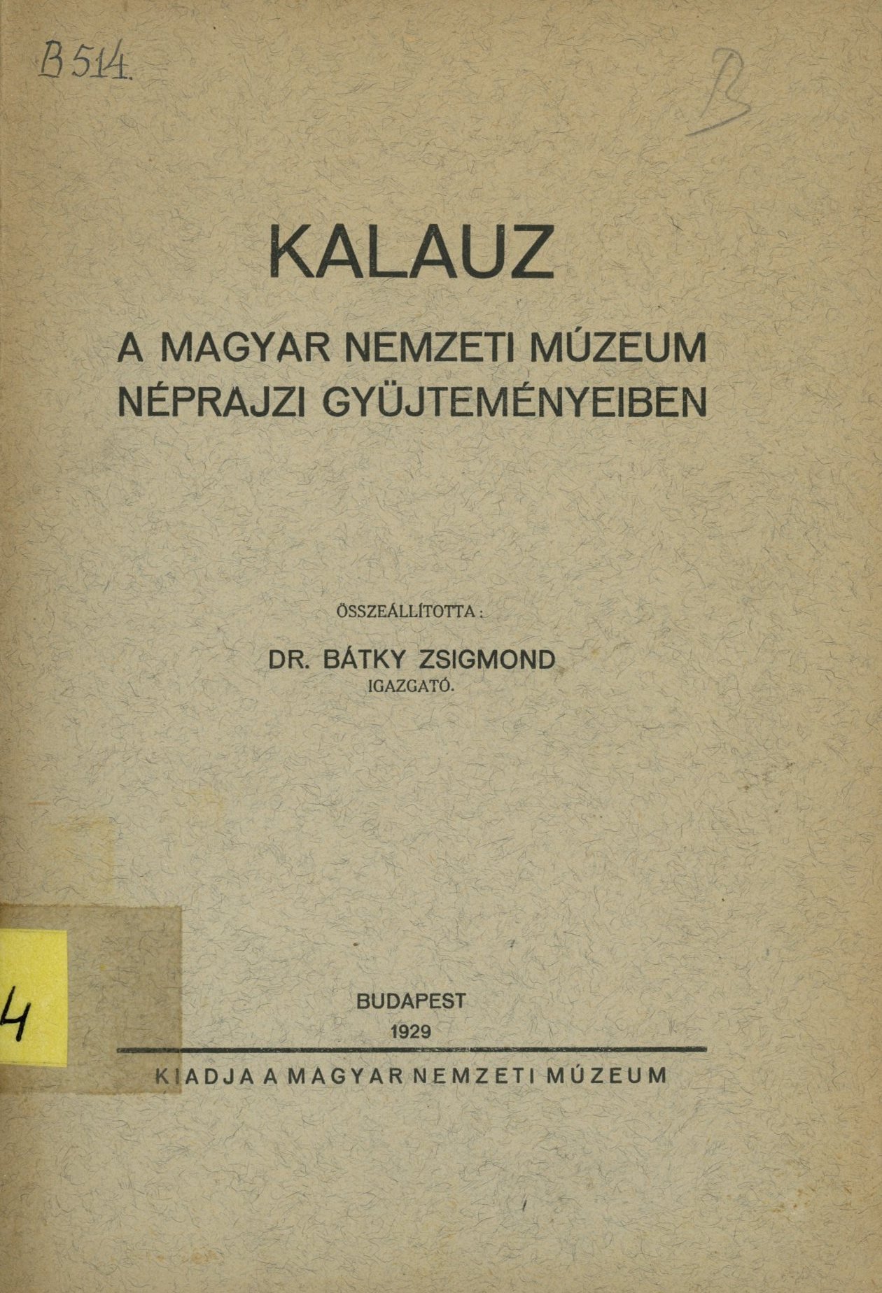 Kalauz (Erkel Ferenc Múzeum és Könyvtár, Gyula CC BY-NC-SA)