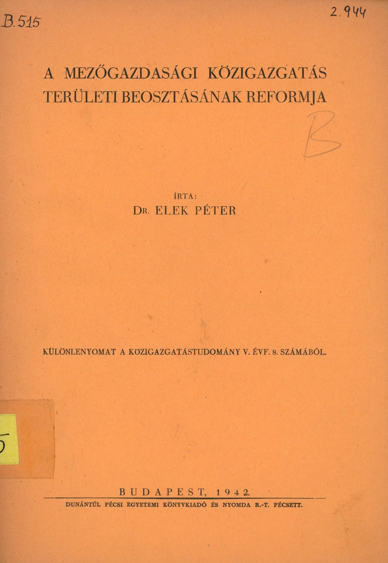 Dr. Elek Péter (Erkel Ferenc Múzeum és Könyvtár, Gyula CC BY-NC-SA)