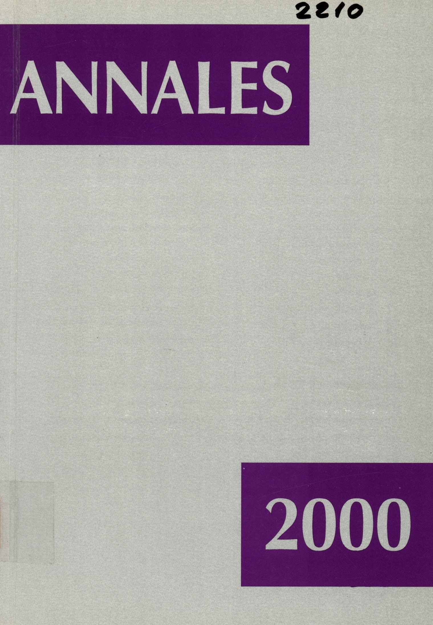 Annales 2000 (Erkel Ferenc Múzeum és Könyvtár, Gyula CC BY-NC-SA)