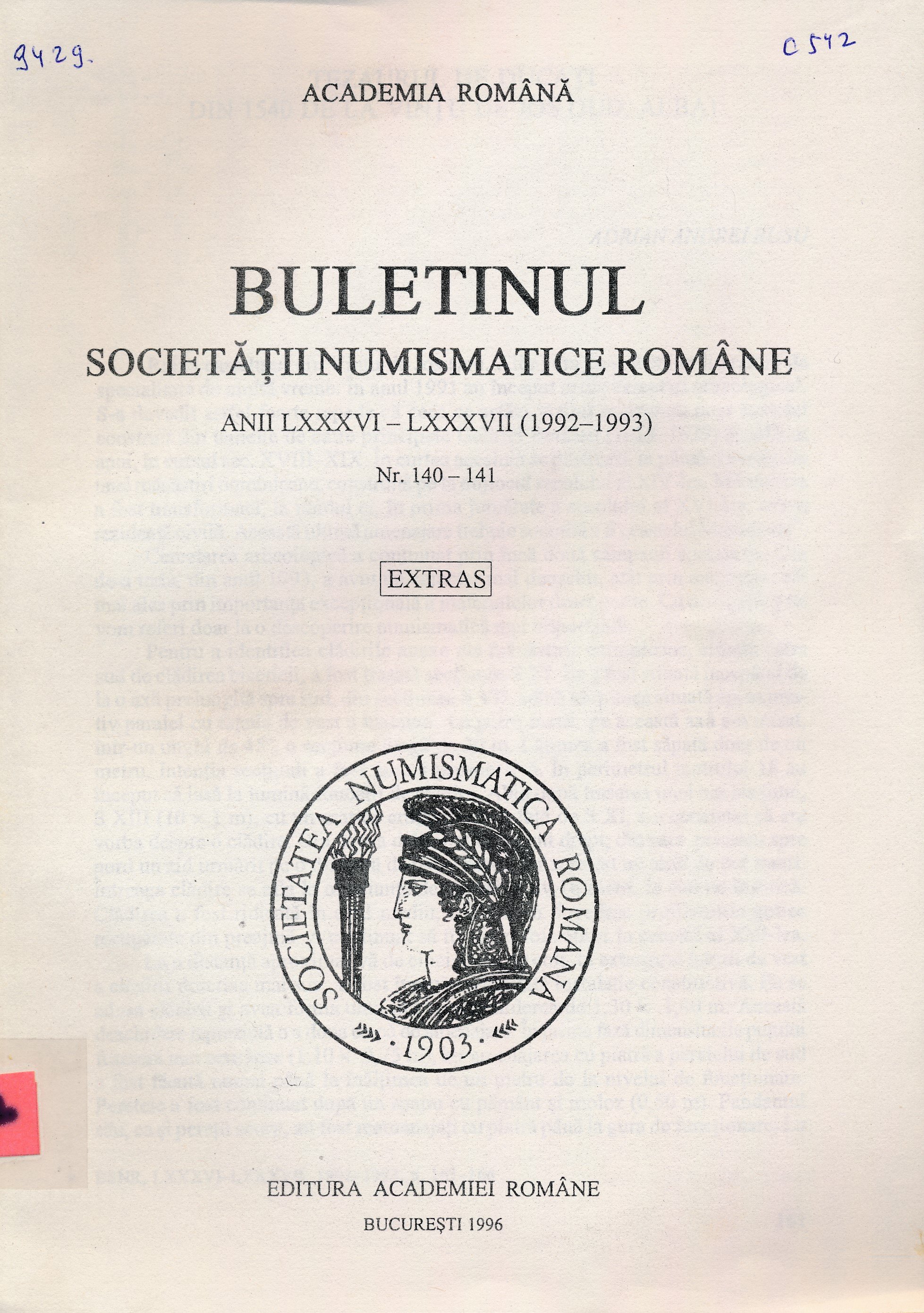 Buletinul Societății Numismatice Române (Erkel Ferenc Múzeum és Könyvtár, Gyula CC BY-NC-SA)