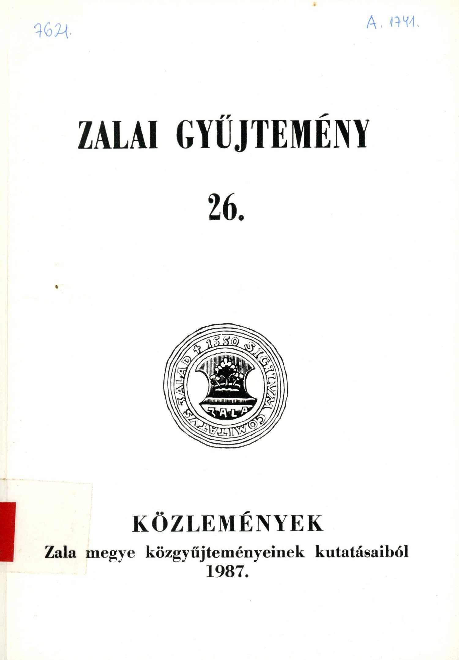 Zalai Gyűjtemény 26. (Erkel Ferenc Múzeum és Könyvtár, Gyula CC BY-NC-SA)