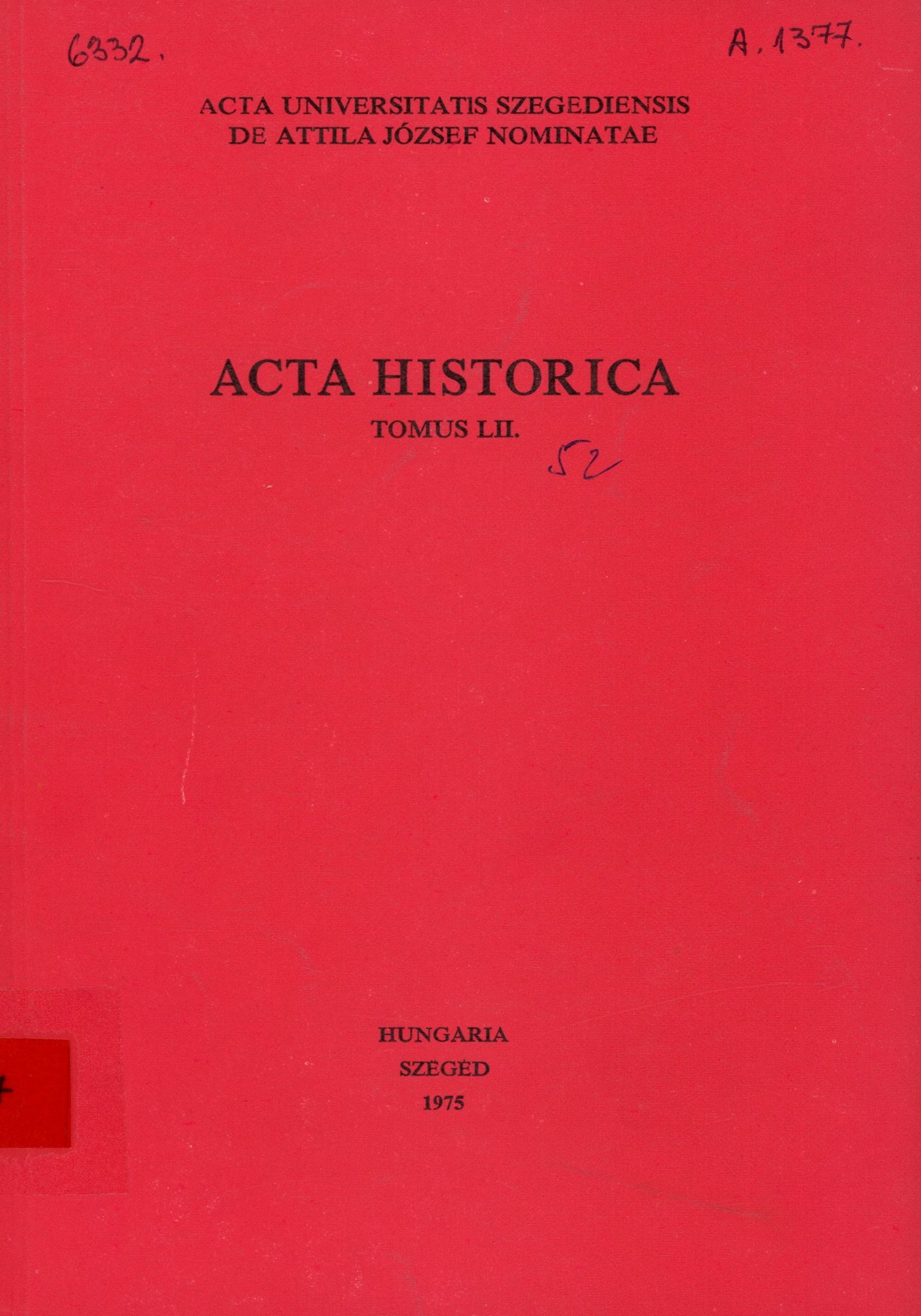 ACTA HISTORICA (Erkel Ferenc Múzeum és Könyvtár, Gyula CC BY-NC-SA)
