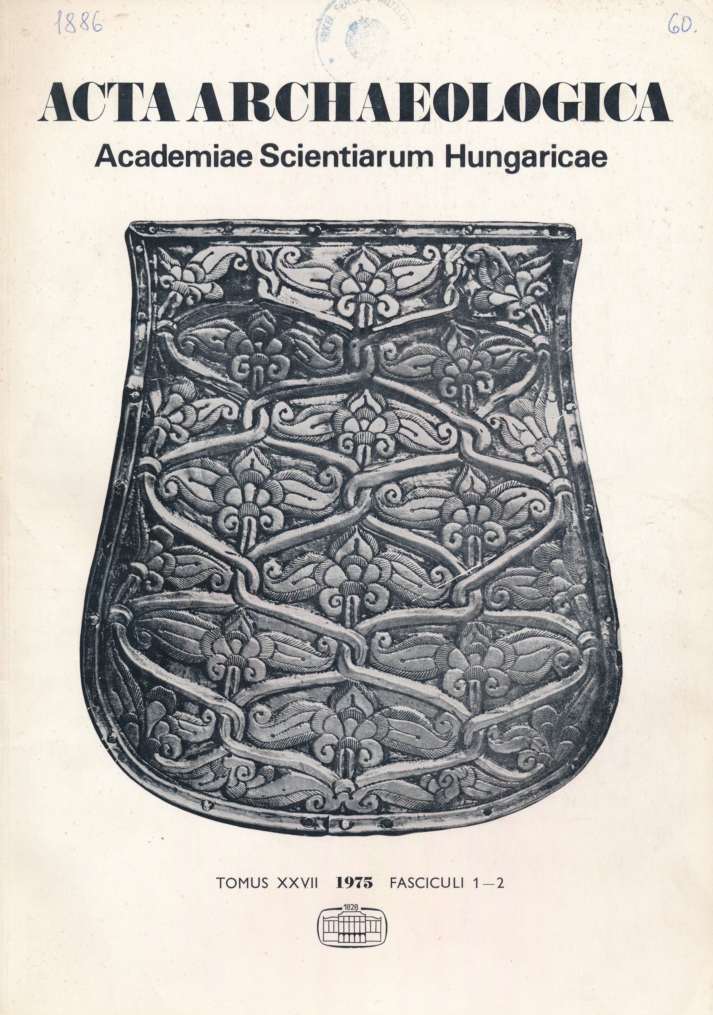Acta Archaeologica 1975. XXVII. 1 - 2. (Erkel Ferenc Területi Múzeum, Gyula CC BY-NC-SA)