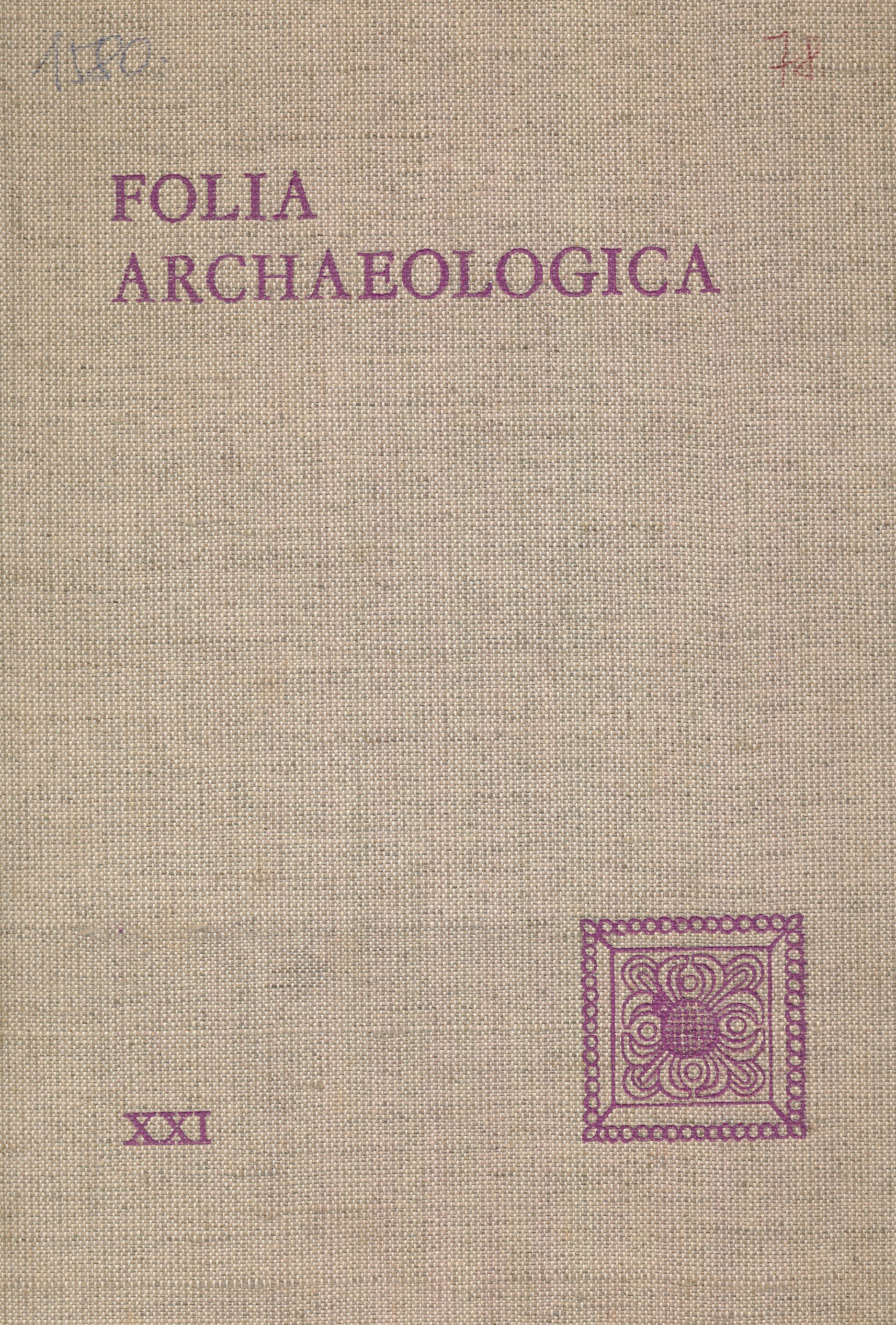 Folia archaeologica XXI. (Erkel Ferenc Területi Múzeum, Gyula CC BY-NC-SA)