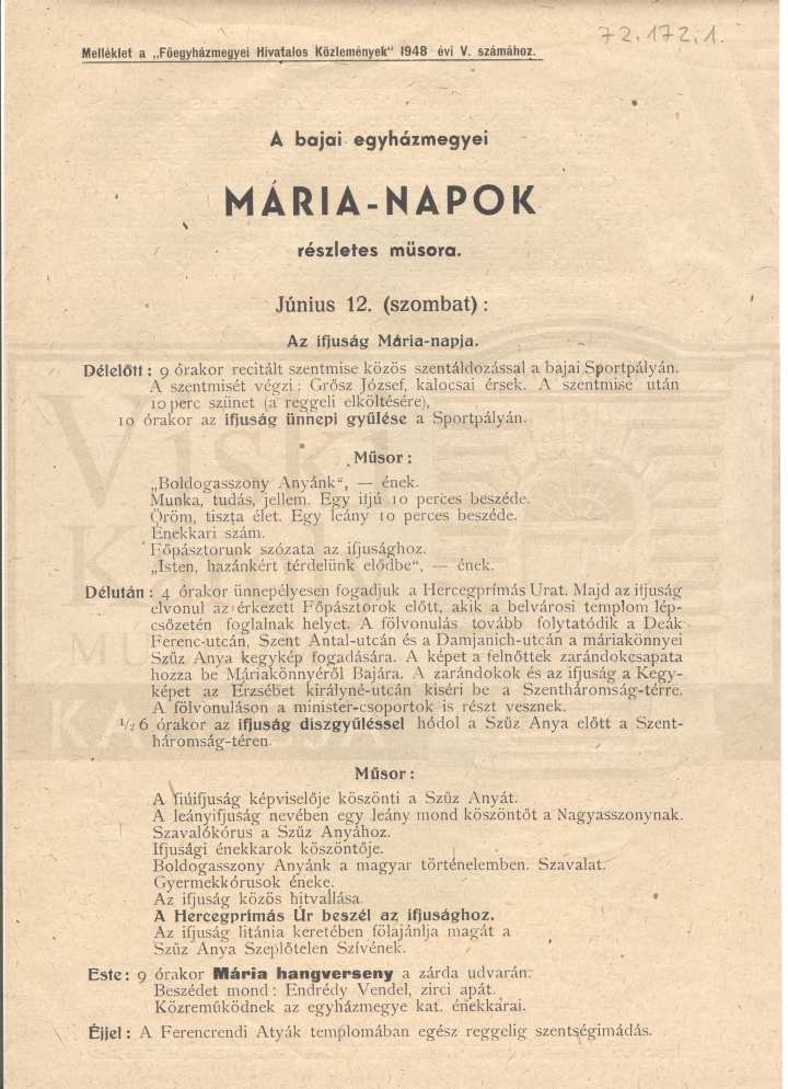 Újságmelléklet (Viski Károly Múzeum Kalocsa RR-F)