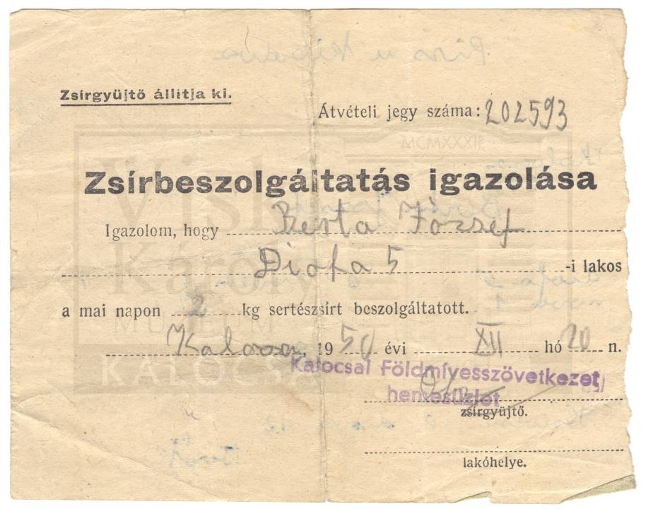Nyomtatvány (Viski Károly Múzeum Kalocsa RR-F)