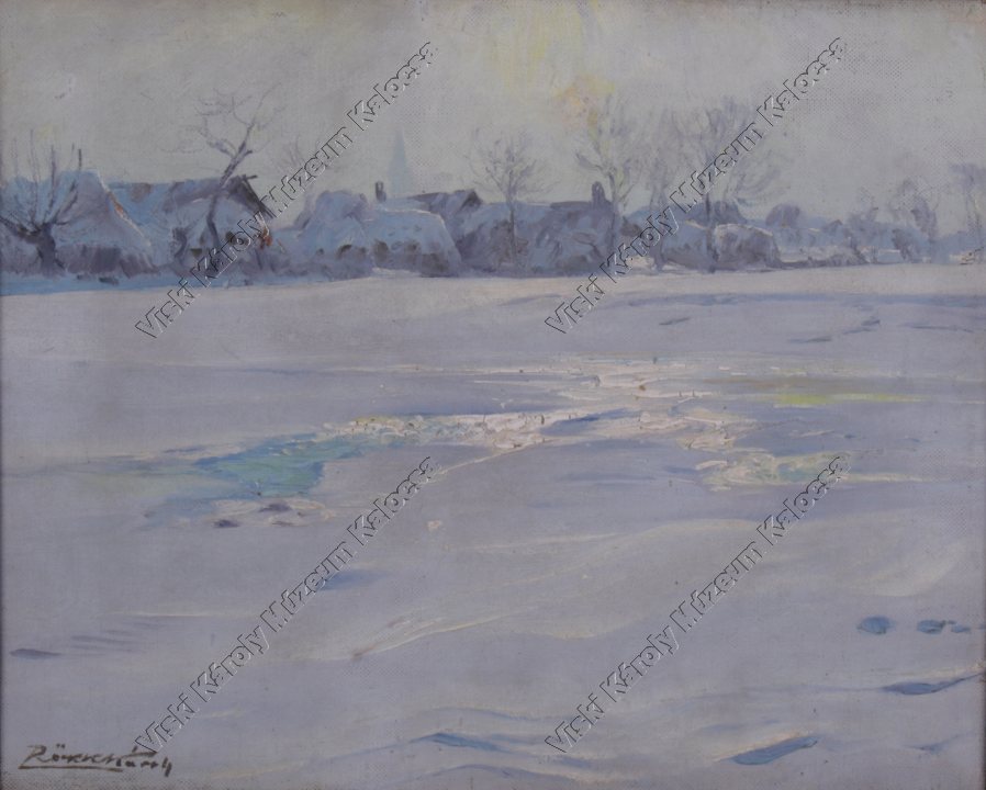 Festmény, "Negyvenszállás télen" (Viski Károly Múzeum Kalocsa RR-F)