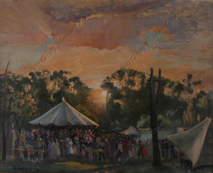 Festmény, "1950. május 1. Csajdán" (Viski Károly Múzeum Kalocsa RR-F)