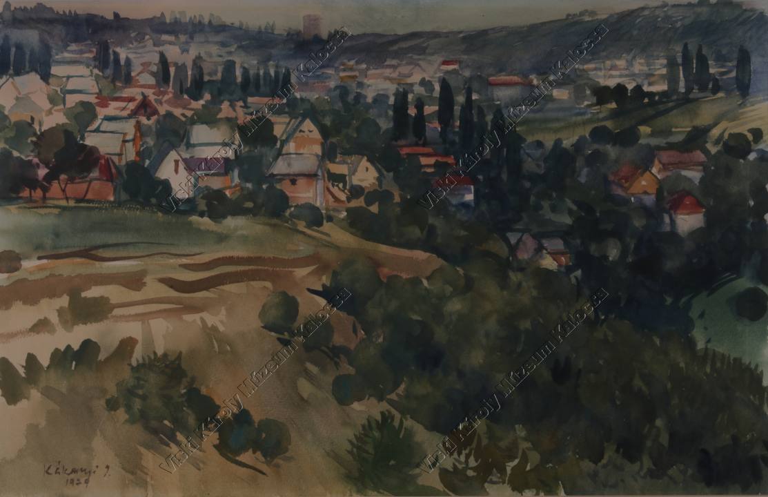 Festmény, "Rálátás az almádi hegyre" (Viski Károly Múzeum Kalocsa RR-F)