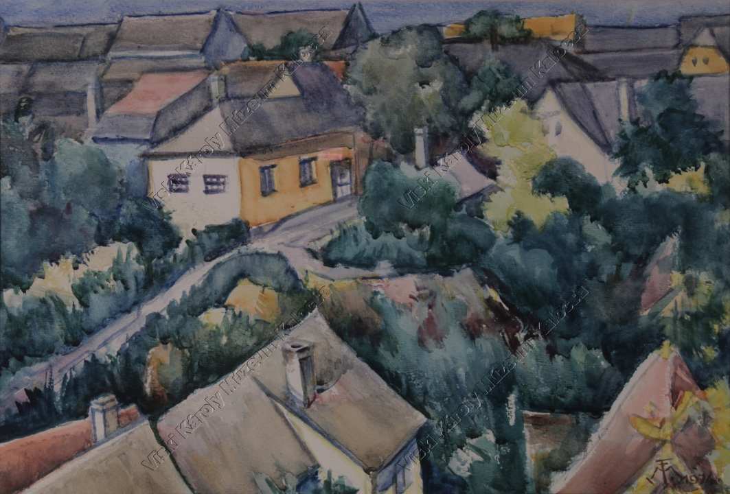 Festmény, "Háztetők" (Viski Károly Múzeum Kalocsa RR-F)