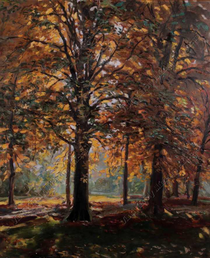 Festmény, "Érsekkerti részlet ősszel" (Viski Károly Múzeum Kalocsa RR-F)