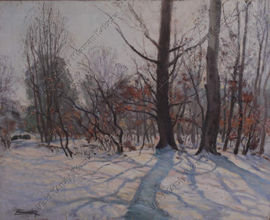 Festmény, "Érsekkerti részlet télen" (Viski Károly Múzeum Kalocsa RR-F)