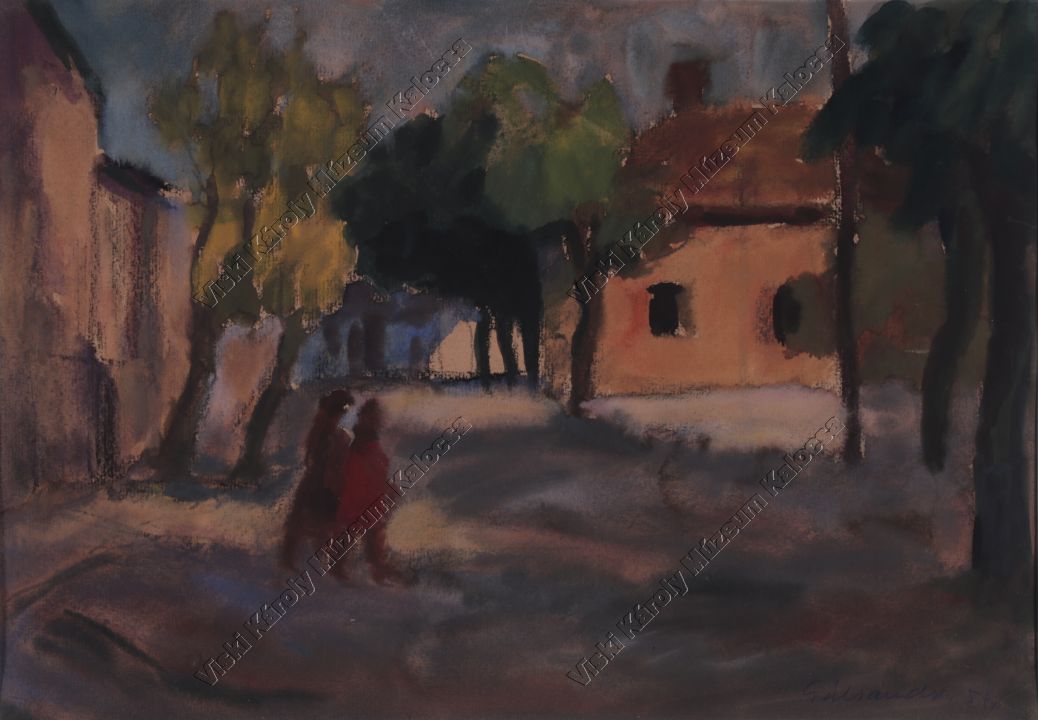 Festmény, "Házak / Falusi utca" (Viski Károly Múzeum Kalocsa RR-F)