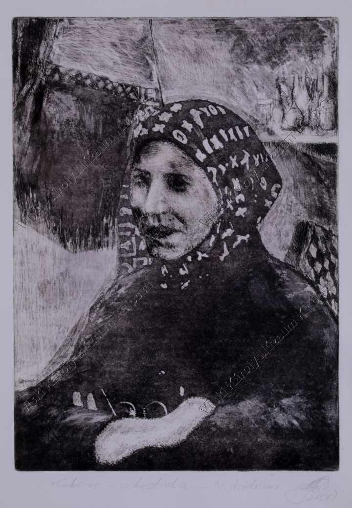 Sokszorosított grafika, "Portré" (Viski Károly Múzeum Kalocsa RR-F)