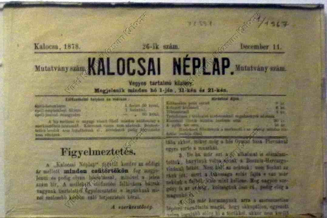 Újság, Kalocsai Néplap (Viski Károly Múzeum Kalocsa RR-F)
