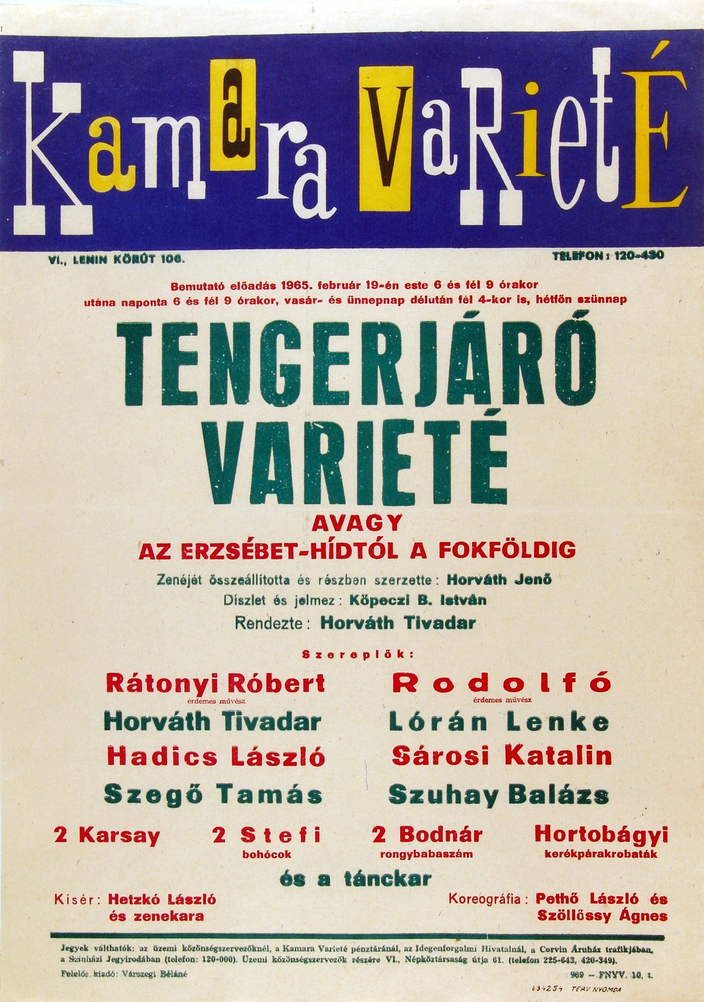 Tengerjáró varieté színlap (Kecskeméti Katona József Múzeum CC BY-NC-SA)