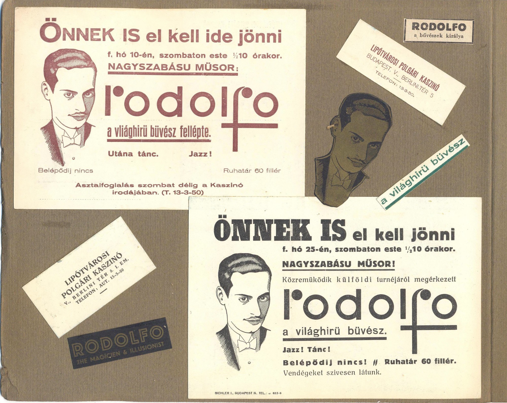 Meghívó Rodolfo fellépésére (Kecskeméti Katona József Múzeum CC BY-NC-SA)