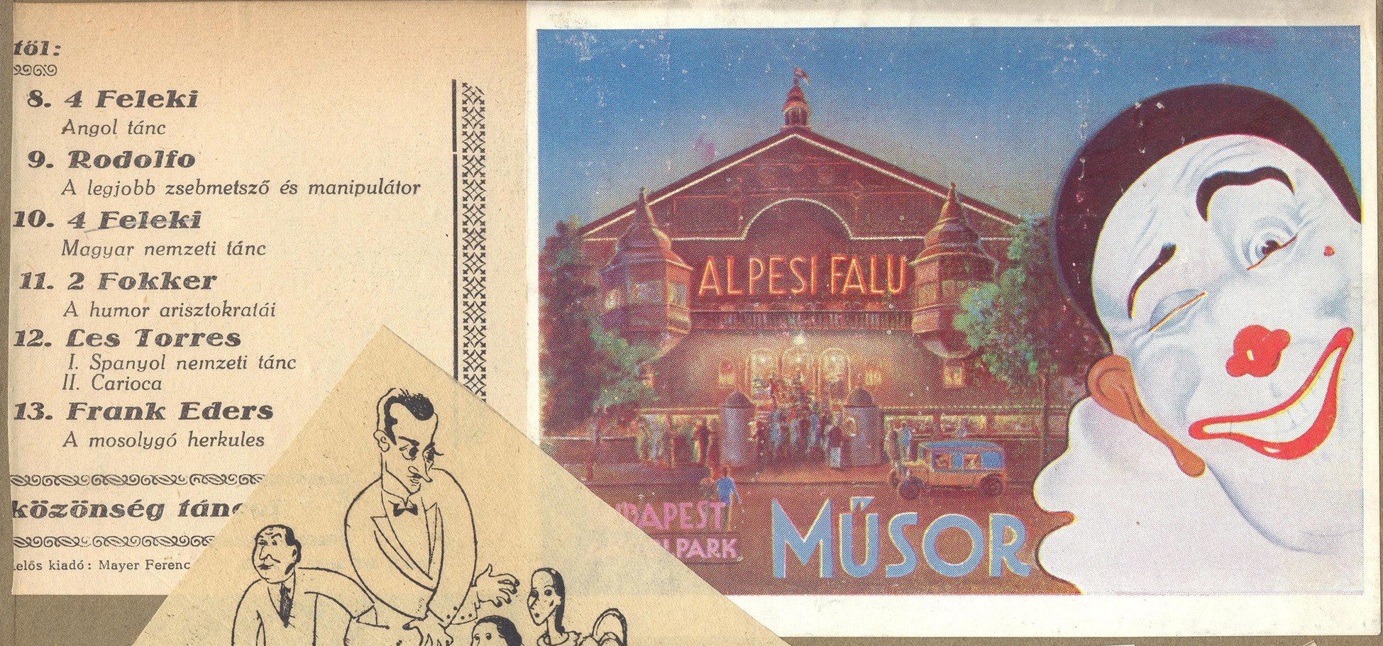 Alpesi Falu műsor szórólap (Kecskeméti Katona József Múzeum CC BY-NC-SA)