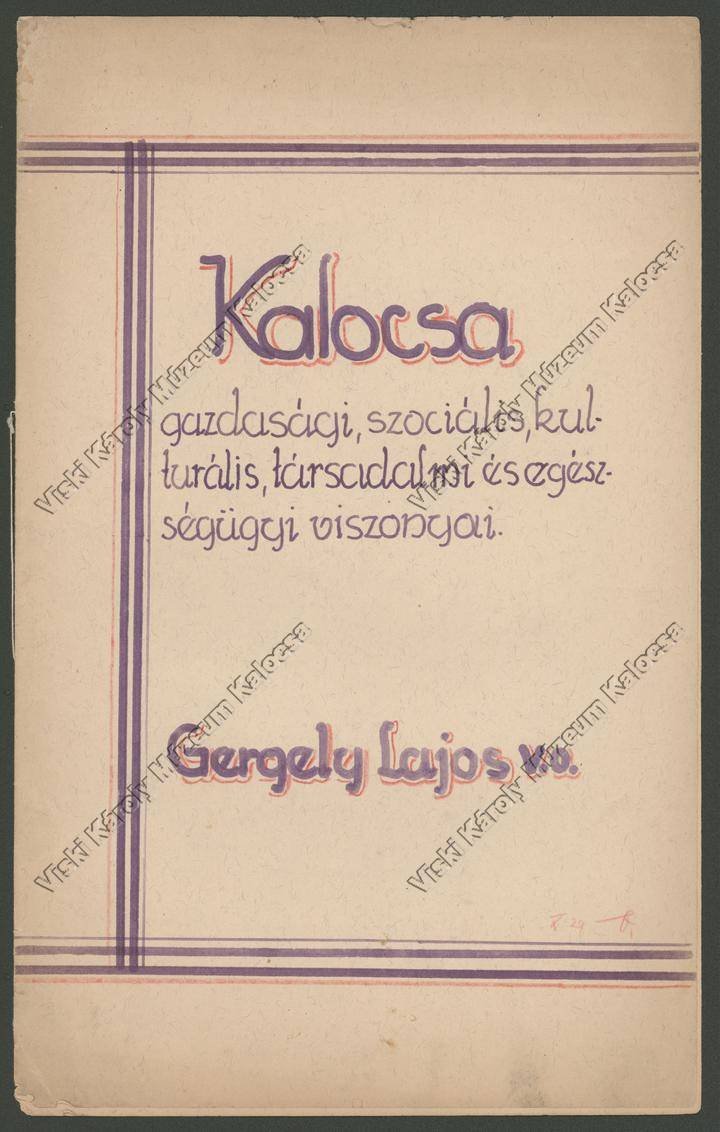 Dolgozat (Viski Károly Múzeum Kalocsa RR-F)