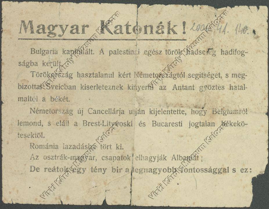 Szórólap (röplap) (Viski Károly Múzeum Kalocsa RR-F)