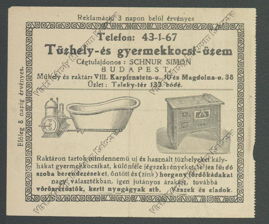 Reklámlap (Viski Károly Múzeum Kalocsa RR-F)