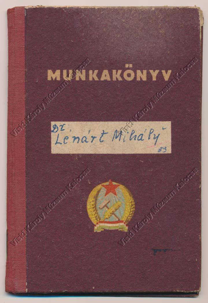 Munkakönyv (Viski Károly Múzeum Kalocsa RR-F)