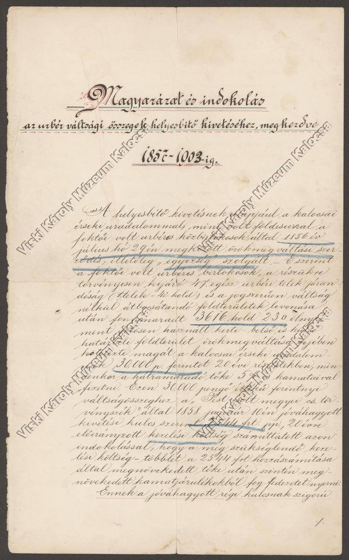 Hivatalos levél (Viski Károly Múzeum Kalocsa RR-F)
