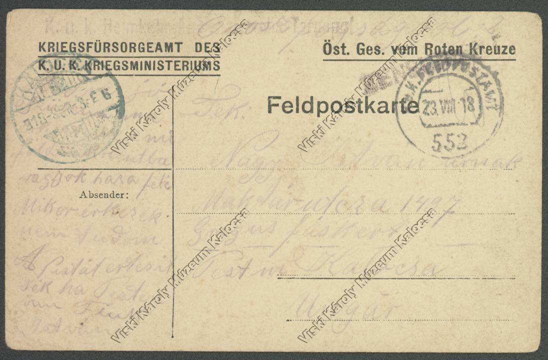 Levelezőlap (Viski Károly Múzeum Kalocsa RR-F)