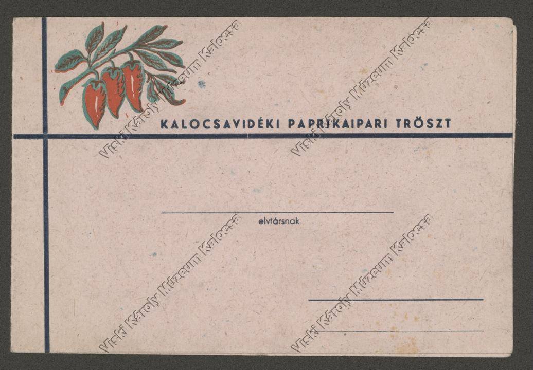 Meghívó (Viski Károly Múzeum Kalocsa RR-F)