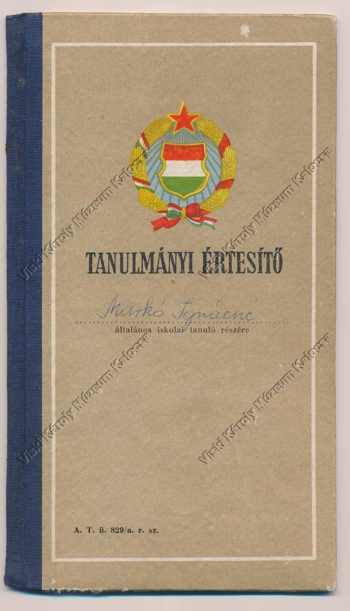 Értesítő könyv (Viski Károly Múzeum Kalocsa RR-F)