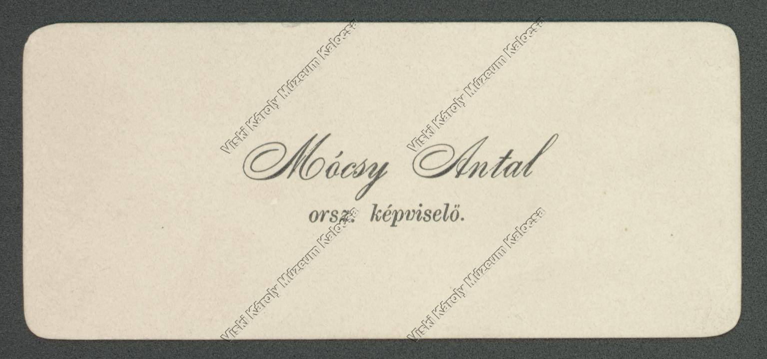 Névjegykártya (Viski Károly Múzeum Kalocsa RR-F)