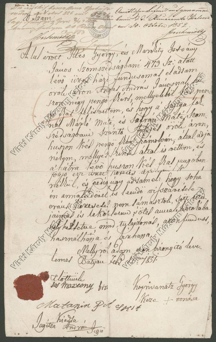 Egyesség levél (Viski Károly Múzeum Kalocsa RR-F)