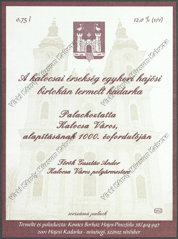 Üvegcimke (Viski Károly Múzeum Kalocsa RR-F)