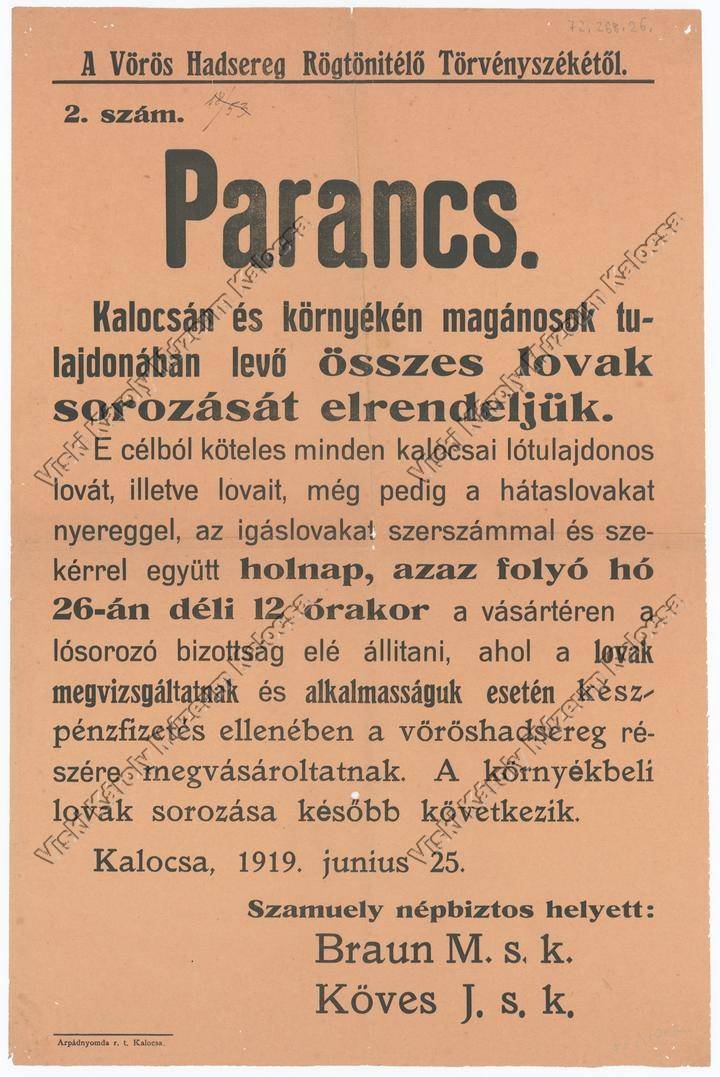 Plakát (Viski Károly Múzeum Kalocsa RR-F)
