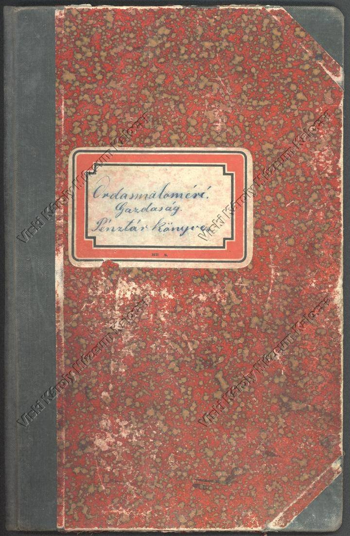 Pénztárkönyv (Viski Károly Múzeum Kalocsa RR-F)