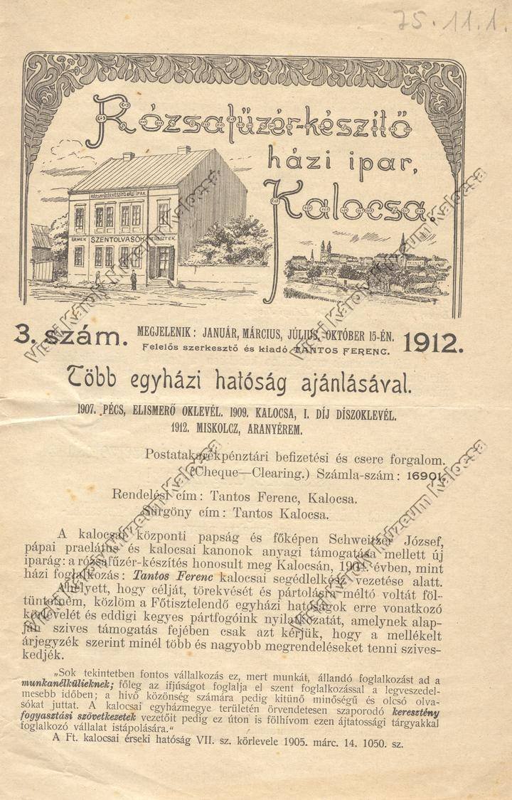 Füzet (Viski Károly Múzeum Kalocsa RR-F)