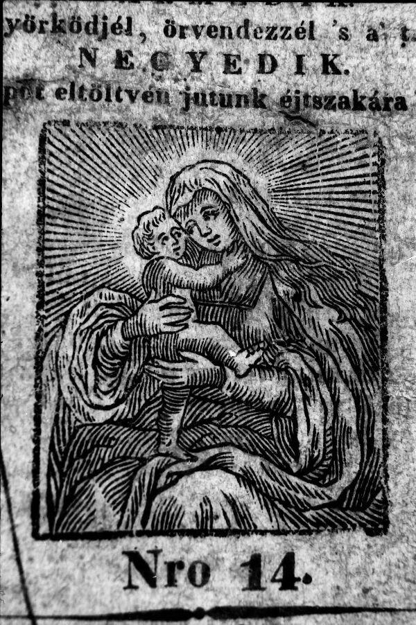 Ponyvafüzet, Mária a gyermek Jézussal (MTA BTK Néprajztudományi Intézet CC BY-NC-SA)
